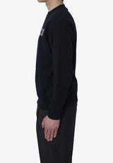 Gucci Logo Print Crewneck Sweatshirt Blue 854224-XJHNA-4794