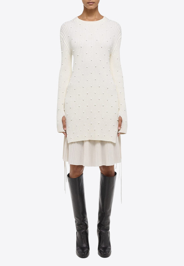 Helmut Lang Bead Embroidered Sweater Dress O01HW721IVORY