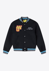 Off-White Kids Boys Arrows Varsity Bomber Jacket Black OBEH001S26FAB001/S_OFFW-0001