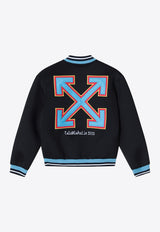 Off-White Kids Boys Arrows Varsity Bomber Jacket Black OBEH001S26FAB001/S_OFFW-0001