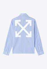 Off-White Kids Boys Arrows Striped Shirt Light Blue OBGA00AS26FAB002/S_OFFW-4030