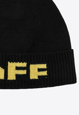 Off-White Logo Ribbed Beanie OBLC001F25KNI002/R_OFFW-1018