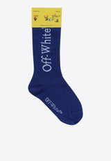 Off-White Kids Boys Logo Ribbed Socks Blue OBRA003S25KNI001/Q_OFFW-4501
