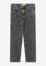 Off-White Kids Boys Diagonal Faded Jeans Gray OBYA005S26DEN001/S_OFFW-0031