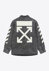 Off-White Kids Boys Diagonal Faded Denim Shirt Gray OBYD001S26-BDEN001/S_OFFW-0031