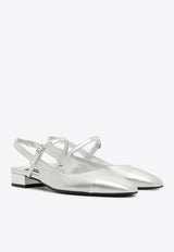 Carel Paris Oceano Laminated Leather Slingback Flats Silver OCEANO-332753_SILVER