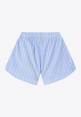 Off-White Kids Girls Striped Mini Shorts Light Blue OGCB009S26FAB001/S_OFFW-4030
