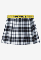 Off-White Kids Girls Diagonal Checked Flannel Skirt OGCC02AF25FAB001/R_OFFW-1018
