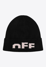 Off-White Logo Ribbed Beanie OGLC001F25KNI002/R_OFFW-103C