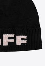 Off-White Logo Ribbed Beanie OGLC001F25KNI002/R_OFFW-103C