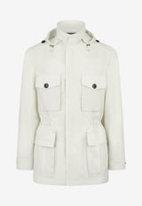 Tom Ford Zip Collar Field Jacket OJM016-FMS040S25 AW004 White