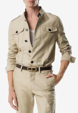 Tom Ford Stand Collar Overshirt OJS011-FMC171S25 JB255 Beige