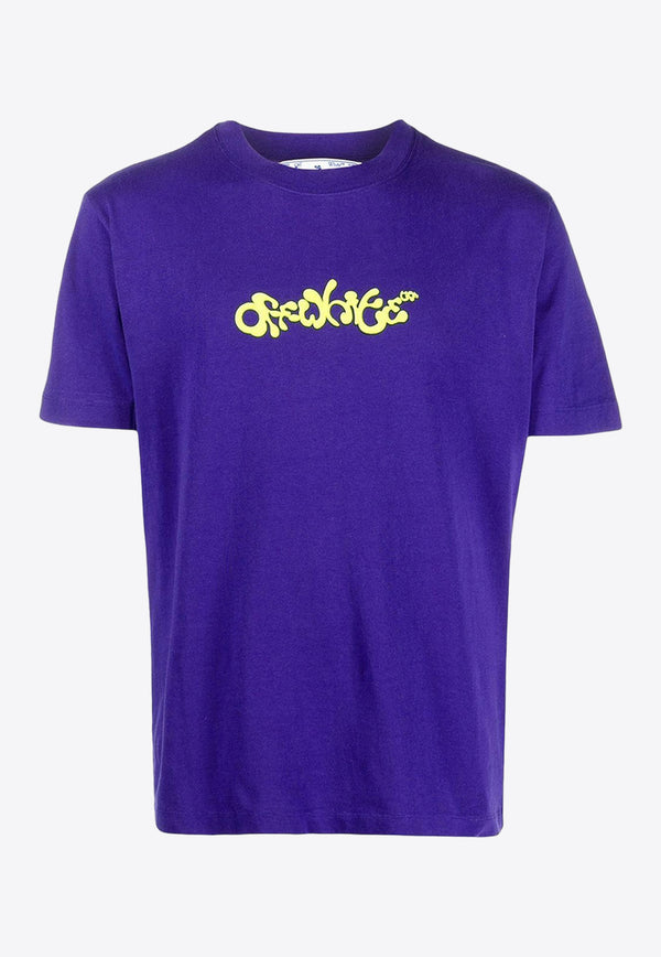 Off-White Logo Print Short-Sleeved T-shirt OMAA027S23JER006-3750 Purple