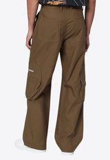 Off-White Logo Patch Cargo Pants Green OMCF04DF25FAB001/R_OFFW-5801