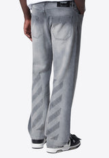 Off-White Washed Straight-Leg Jeans Gray OMYA18JS26DEN003/S_OFFW-0020