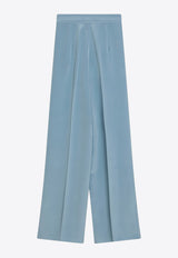 Max Mara Pianoforte Origano Wide-Leg Silk Tailored Pants Light Blue ORIGANOSI/Q_MAXMP-038