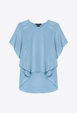 Max Mara Pianoforte Oronte Flowy Silk Blouse Light Blue ORONTESI/Q_MAXMP-038