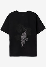 ONLY THE BLIND Nocturnal Tiger Embroidered T-shirt Black OTB-T1475_BLACK