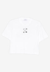 Off-White Graphic Print Cropped T-shirt White OWAA090F25JER0040172_WHITE