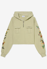Off-White Floral Half-Zip Sweatshirt Green OWBB06BF25FLE0015010_PRINTED