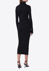 Off-White Logo-Embossed Long-Sleeved Midi Dress OWDB495C99JER001/R_OFFW-1001