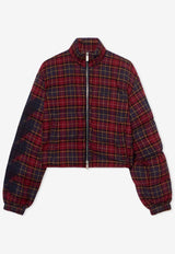 Off-White Arrow Spray Plaid Check Puffer Jacket Multicolor OWEJ007F25FAB0012848_PLAID CHEC