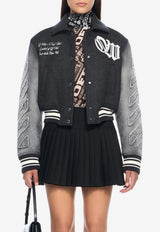 Off-White Gothic Class Varsity Bomber Jacket Gray OWEK00MF25DEN0010801_GREY