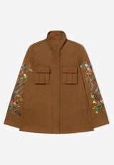 Off-White Arrow Flower Field Twill Jacket Brown OWEL013F25FAB0015858_BROWN