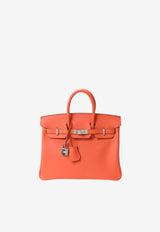 Birkin 25 in Orange Swift with Silver Hardware