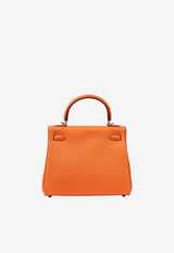 Kelly 25 in Orange Togo with Gold Hardware