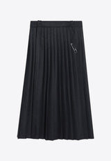 Prada Safety-Pin Pleated Midi Skirt Gray P118ZOOO11GZ/R_PRADA-F0308
