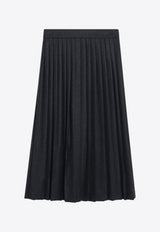 Prada Safety-Pin Pleated Midi Skirt Gray P118ZOOO11GZ/R_PRADA-F0308