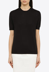 Prada Cashmere Knit Top Blue P24D2QOOO10LJ/O_PRADA-F0008