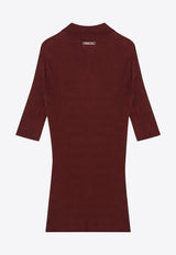 Prada Rib Knit Short-Sleeved Polo Top Bordeaux P24N2UOOO16SU/Q_PRADA-F0033
