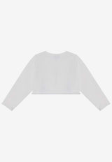 Il Gufo Girls Cropped Cardigan White P25GF118EM109-CCO/Q_GUFO-100