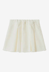 Il Gufo Girls Pleated Mini Skirt Cream P25GN230J0044-ACO/Q_GUFO-100