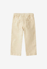 Il Gufo Boys Linen Drawstring Pants Beige P25PL195L6009-ACO/Q_GUFO-126
