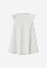 Il Gufo Girls Ruffled Mini Dress White P25VM778L6006-ACO/Q_GUFO-010