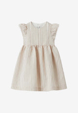 Il Gufo Baby Girls Striped Ruffled Dress Pink P25VM782R1000-ACO/Q_GUFO-304