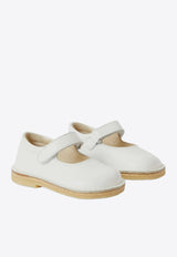 Il Gufo Girls Velcro Leather Sandals White P25XG112-AVITNC/Q_GUFO-010