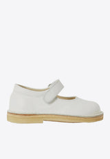 Il Gufo Girls Velcro Leather Sandals White P25XG112-CVITNC/Q_GUFO-010