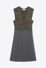 Prada V-neck Wool-Blend Knitted Dress Multicolor P3Q26ROOO17Z6/R_PRADA-F0480