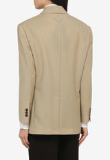 Prada Single-Breasted Wool and Mohair Blazer Beige P556OOOO12I1/O_PRADA-F0065