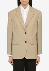 Prada Single-Breasted Wool and Mohair Blazer Beige P556OOOO12I1/O_PRADA-F0065