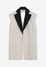 Erika Cavallini Davide Open-Back Waistcoat White P5SZ27LI/Q_ERIKA-W86-0