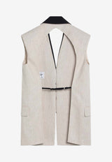 Erika Cavallini Davide Open-Back Waistcoat White P5SZ27LI/Q_ERIKA-W86-0