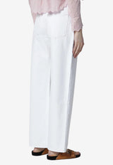 Isabel Marant Dromie Straight-Leg Pants White PA0636FAD1H04I/S_ISAMA-20WH