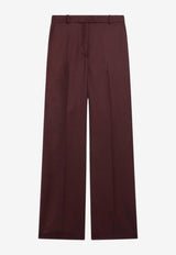 The Frankie Shop Lenora Tailored Wool-Blend Pants Burgundy PAFS21522WO/S_THE-711