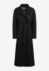 Max Mara Panda Double-Breasted Pleated Coat Black PANDAPL/R_MAXMA-001