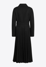 Max Mara Panda Double-Breasted Pleated Coat Black PANDAPL/R_MAXMA-001